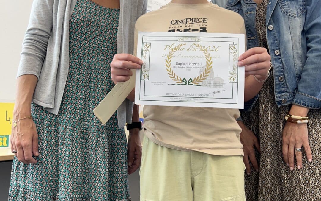Le Plumier d’Or : nos élèves de 4e à l’honneur !